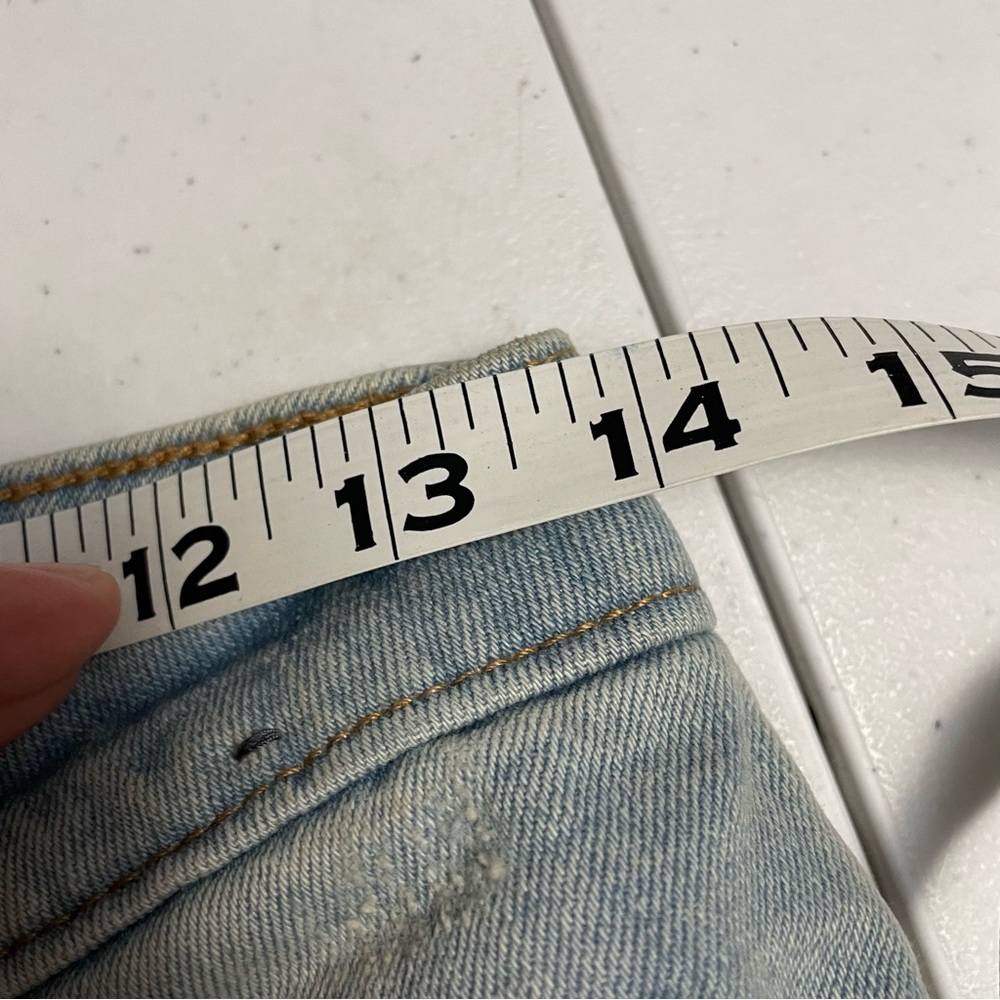ABERCROMBIE & FITCH SIMONE HIGH RISE STRAIGHT JEANS, distressed crop sz 27/ 4 - Picture 7 of 8